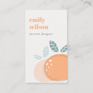 Carte De Visite Elégant Mignonne Orange Abstrait Gras Citrus Fruit
