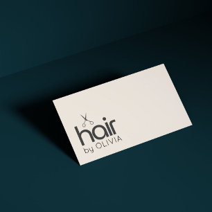 Carte De Visite Elégant minimal Pastel Ciseaux noirs coiffeur