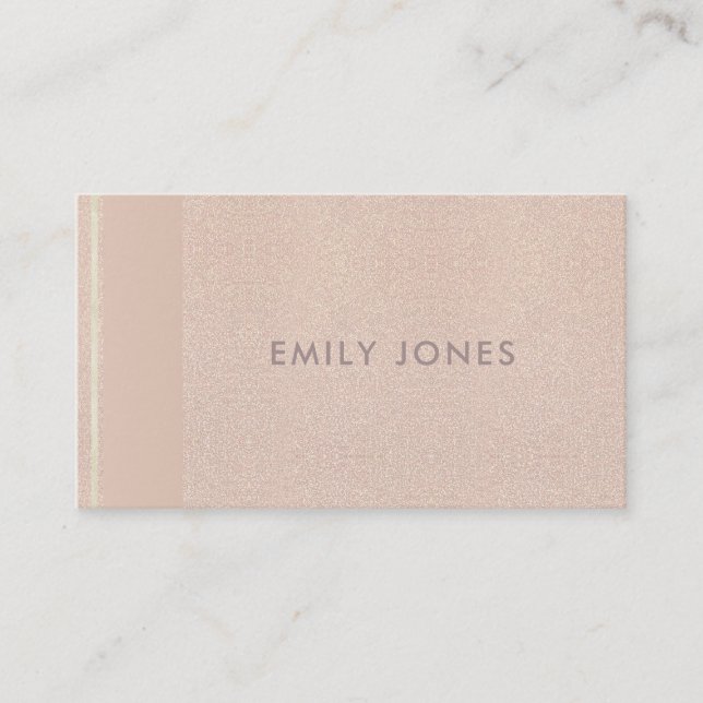 CARTE DE VISITE ÉLÉGANT MINIMAL ROSE GOLD SHIMMER (Devant)