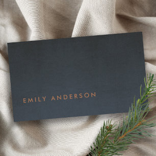 CARTE DE VISITE ÉLÉGANT MINIMAL SIMPLE ACIER GRAY BLEU FOIL BLEU B