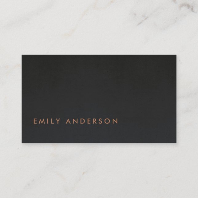 CARTE DE VISITE ÉLÉGANT MINIMAL SIMPLE FOILE NOIRE ROSE NOIRE (Devant)