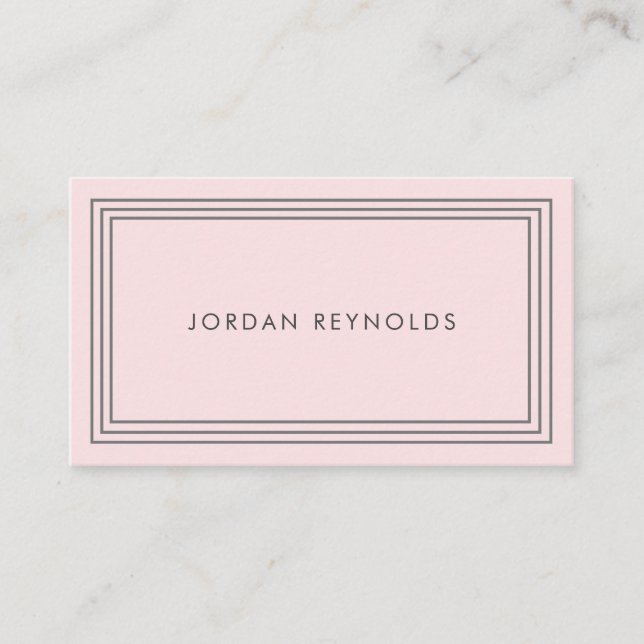 Carte De Visite Élégant minimal triple cadre rose (Devant)