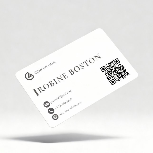 Carte De Visite Elegant Minimalist Business Card with QR Code (Créateur téléchargé)