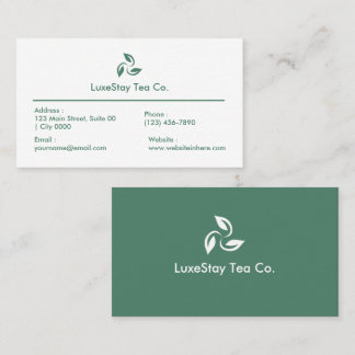 Carte De Visite Elegant Minimalist Hotel Tea Theme Clean