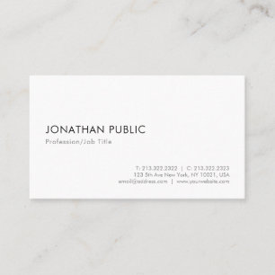 Carte De Visite Élégant minimaliste blanc moderne Modèle simple