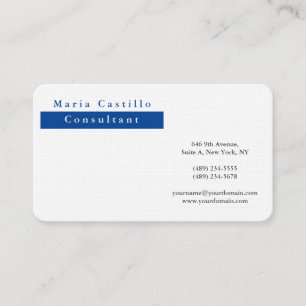 Carte De Visite Élégant minimaliste blanc profond
