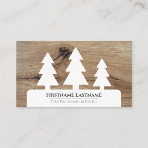 Carte De Visite Elégant minimaliste bois blanc arbre brun grain