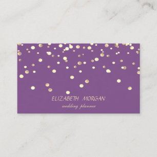 Carte De Visite Élégant minimaliste chic, faux confettis dorés