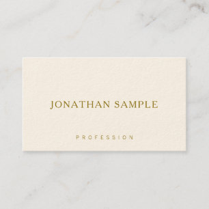 Carte De Visite Élégant minimaliste Design simple Texte Or Luxe
