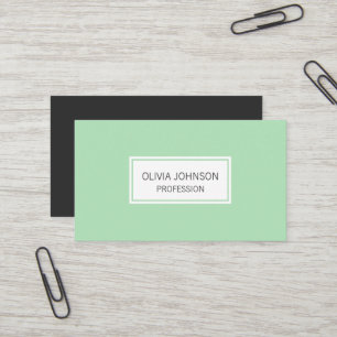 Carte de visite élégant minimaliste en pastel vert
