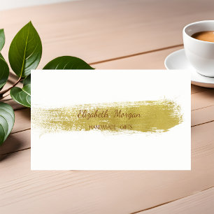 Carte De Visite Élégant minimaliste Faux Gold Brush Stroke