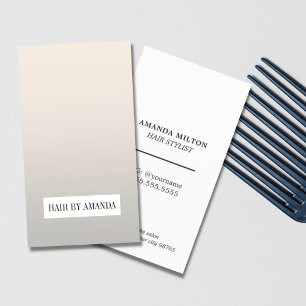 Carte De Visite Élégant minimaliste Faux Silver White Hair Styli