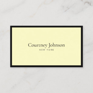 Carte De Visite Élégant Minimaliste Luxe Boutique Noir/Jaune