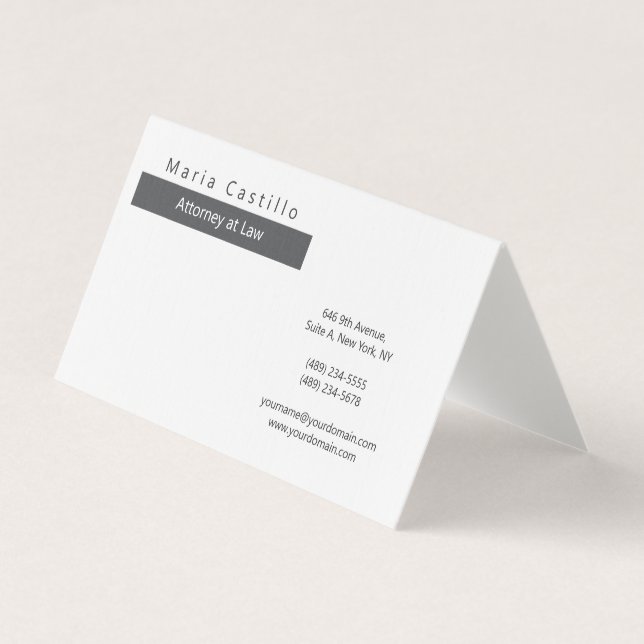 Carte De Visite Élégant minimaliste moderne (Devant)