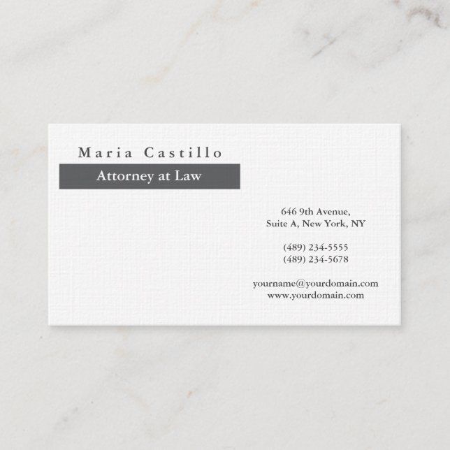 Carte De Visite Élégant minimaliste moderne (Devant)