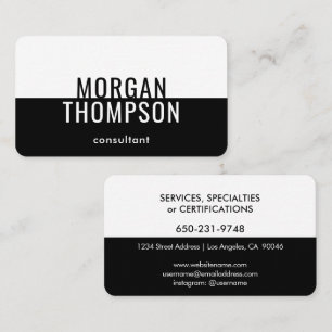 Carte De Visite Élégant minimaliste moderne clair noir blanc simpl