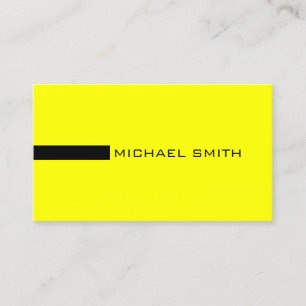 Carte De Visite Élégant minimaliste moderne jaune et noir