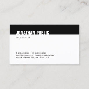 Carte De Visite Élégant minimaliste moderne Modèle noir et blanc