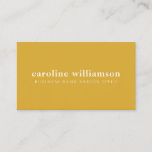 Carte De Visite Élégant minimaliste moderne moutarde jaune personn
