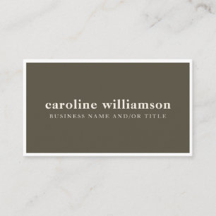 Carte De Visite Élégant minimaliste moderne Terre Olive Simple
