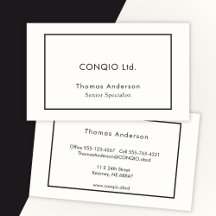 Élégant minimaliste noir et blanc entreprise