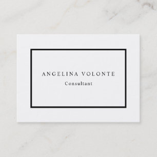 Carte De Visite Élégant minimaliste noir et blanc Plat moderne