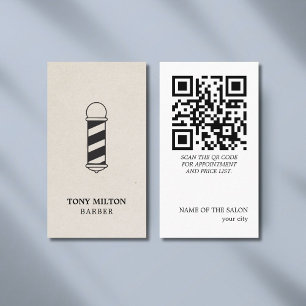Carte De Visite Élégant minimaliste papier QR texture poteau en ba