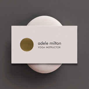 Carte De Visite Elégant minimaliste Pastel Faux Cuivre Cercle Yoga