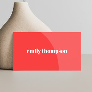 Carte De Visite Élégant minimaliste Pastel Rouge Blanc Consultant