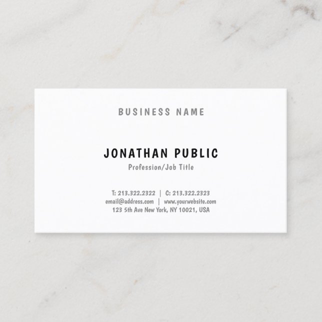 Carte De Visite Élégant minimaliste Plutôt Smart Plain tendance (Devant)