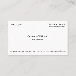 Carte De Visite Élégant minimaliste professionnel noir et blanc