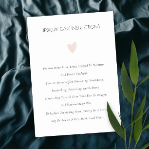 Carte De Visite Élégant minimaliste Simple Blush Heart Bijoux So