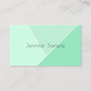 Carte De Visite Elégant Mint Green Moderne Simple Design Modèle