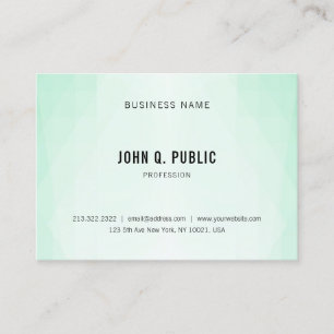 Carte De Visite Elégant Mint Green Professionnel Simple Modèle