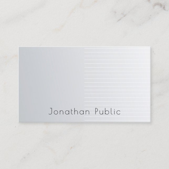 Carte De Visite Elégant Modèle Argent Professionnel Luxe Moderne (Devant)