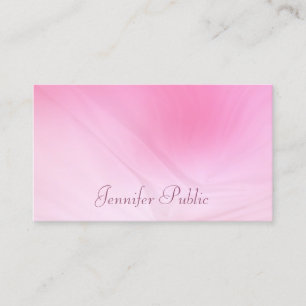 Carte De Visite Élégant Modèle rose tendance manuscrit