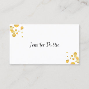Carte De Visite Élégant Modèle simple Gold Confetti moderne