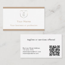 Elegant Modern Beige Logo QR Code Professional