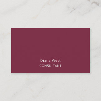 Carte De Visite Elegant Modern Burgundy Red Business Card