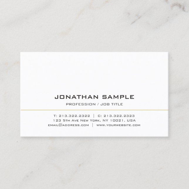 Carte De Visite Elegant Modern Professional Simple Template (Devant)