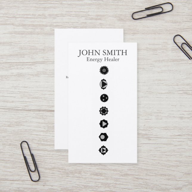 Carte De Visite Elégant moderne 7 Chakras Kundalini Healer Arc-en- (Devant/Arrière en situation)