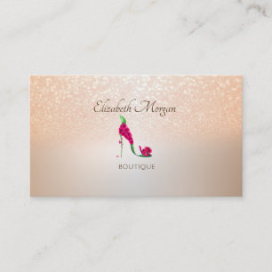 Carte De Visite Élégant Moderne, Bokeh Pailleté, Talons Hauts Flor