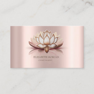 Carte De Visite Élégant Moderne Brun Rose en Or Rose