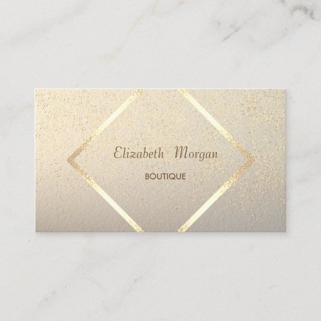 Carte De Visite Elégant moderne, Cadre Or, Confetti (Devant)