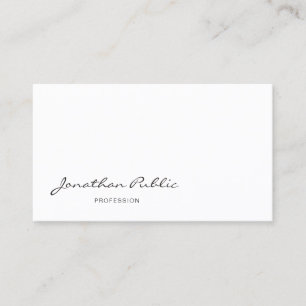 Carte De Visite Élégant Moderne Calligraphie Script Cool Clean Pla