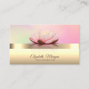Carte De Visite Élégant Moderne Chic Lotus Flower Yoga Instructeur