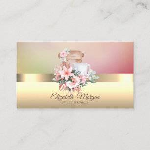 Carte De Visite Elégant Moderne Chic Mixer Fleurs Roses