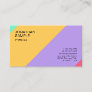 Carte De Visite Élégant moderne coloré Simple Design Modèle