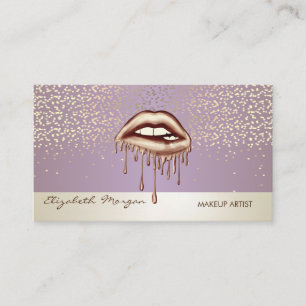 Carte De Visite Élégant Moderne, Confettis, Lèvres qui Dégoulinent