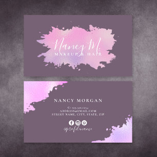 Carte De Visite Élégant moderne dégradé minimal rose violet
